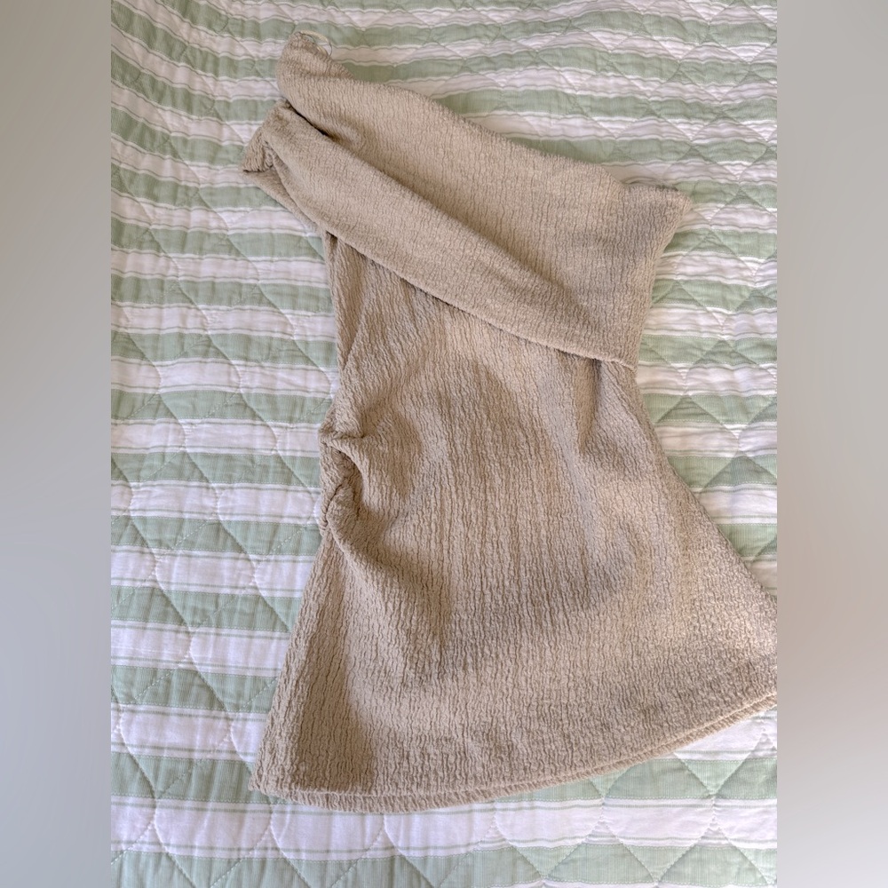 Zara beige one shoulder top